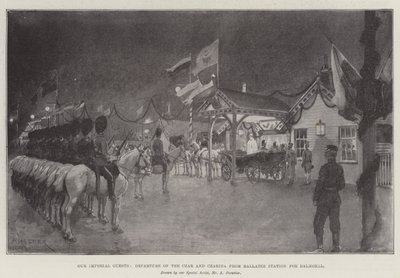 Our Imperial Guests, Departure of the Czar and Czarina from Ballater Station for Balmoral by Amedee Forestier
